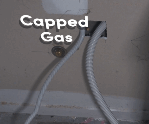 Cap off the gas line