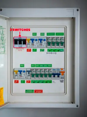 switchboard with three phase power