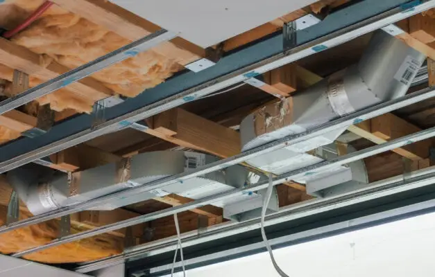 Qasair ducting installation before plaster